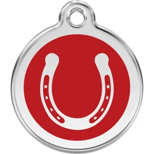 Red Dingo Horse Shoe Pet ID Dog Tags