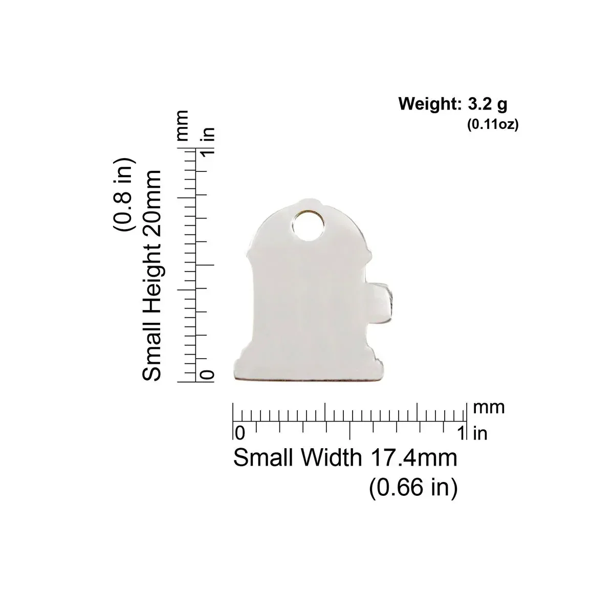 Red Dingo Stainless Steel Fire Hydrant Pet ID Dog Tags - Image 2