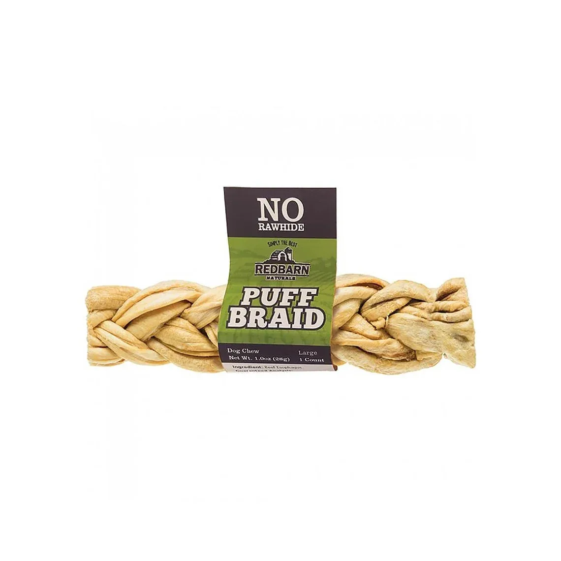 Redbarn Naturals Puff Braid Beef Esophagus Dog Chew