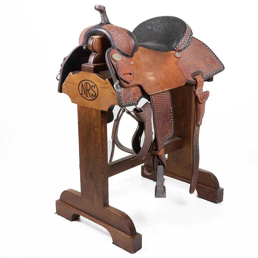 Reinsman Used 15in Charmayne James 3/4 Breed Snowflake and Floral Barrel Saddle