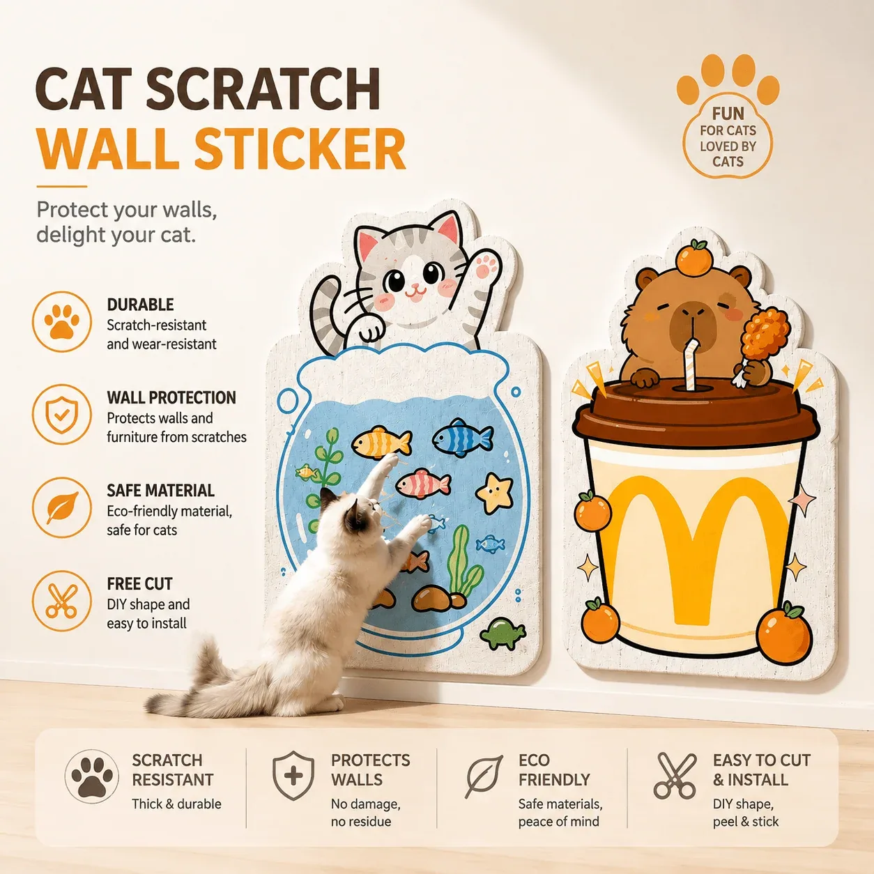 Removable Cat Scratching Pad Sticker - Image 2