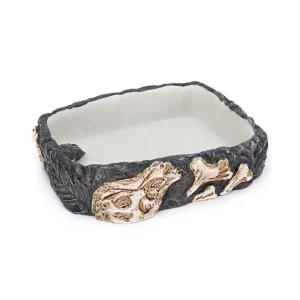 Reptology Fossil Rock Food / Water Dish - Great for Reptiles and Amphibians – Medium