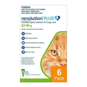 Revolution Plus for Large Cats 11.1-22 lbs (5.1-10 kg) - 6 pack
