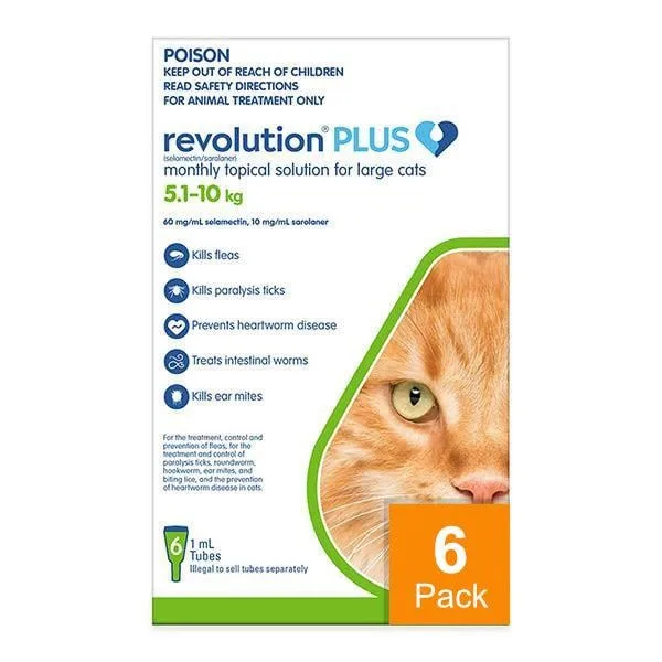 Revolution Plus for Large Cats 11.1-22 lbs (5.1-10 kg) - 6 pack