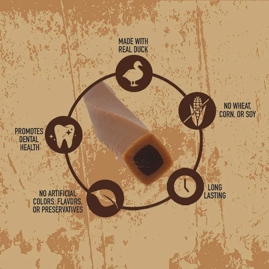 Rewardables Wild Chews - Duck Recipe, Limited Ingredient, Long Lasting Chews for Large Dogs | 6 Count - Image 2