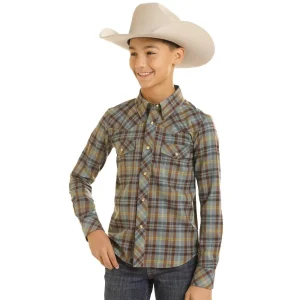 Rock & Roll Denim Boy's Brown Tek Plaid Flannel