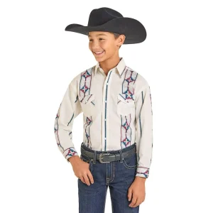 Rock & Roll Denim Boy's Cream Aztec Print Shirt