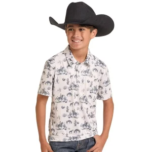 Rock & Roll Denim Boy's Natural Landscape Polo