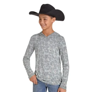 Rock & Roll Denim Boy's Olive Camo Lite Hoodie