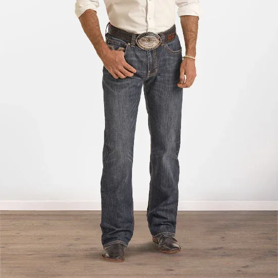 Rock & Roll Denim Double Barrel Staright Dark Vintage Jeans - Image 2