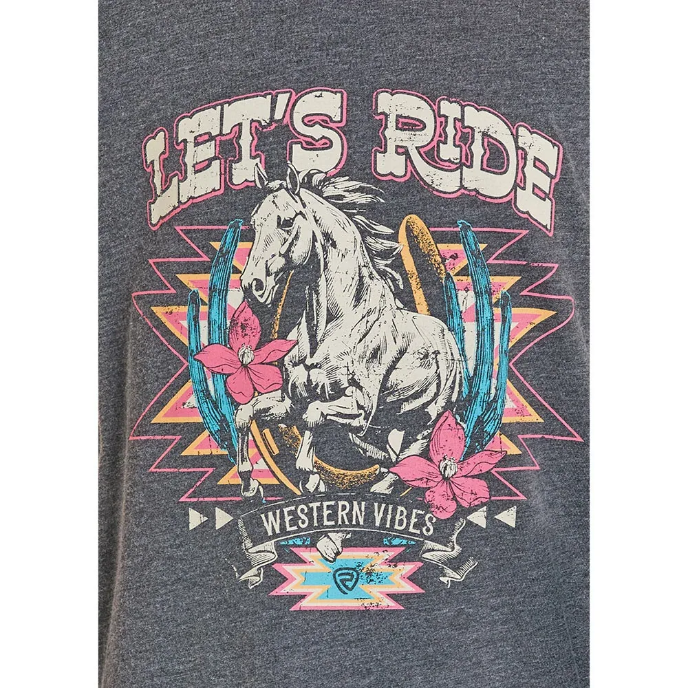 Rock & Roll Denim Girl's Distressed Graphic Tee Shirt - Image 2