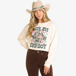 Rock & Roll Denim Ride Em Cowboy Pullover
