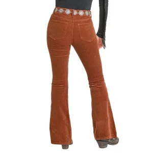 Rock & Roll Denim Women's Brick Corduroy Button Flare Jean