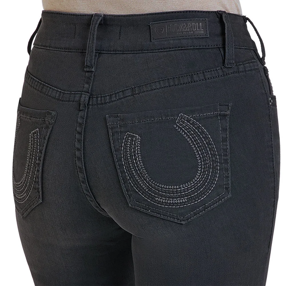 Rock & Roll Denim Women's Horseshoe Pocket Black Jean - Image 2
