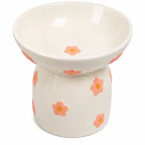 Rocky Bear Pet's Daisy Embossed Cat Bowl
