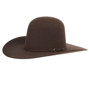 Rodeo King 7X Hickory 4 1/4in Brim Open Crown Felt Hat