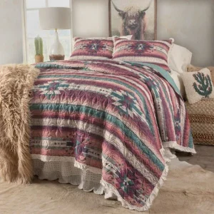 Rod's True Western Rose Canyon Ruffle Quilt Set