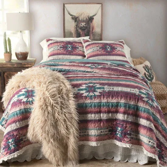 Rod's True Western Rose Canyon Ruffle Quilt Set - Image 2