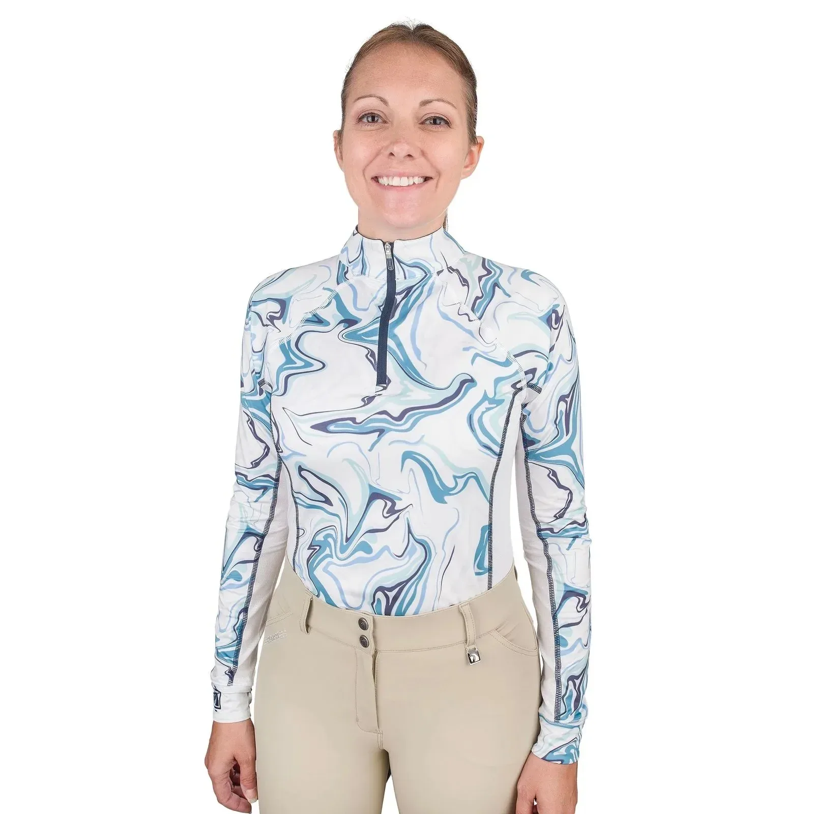 Romfh Ladies Core 1/4 Zip Long Sleeve Print Sun Shirt - Image 2
