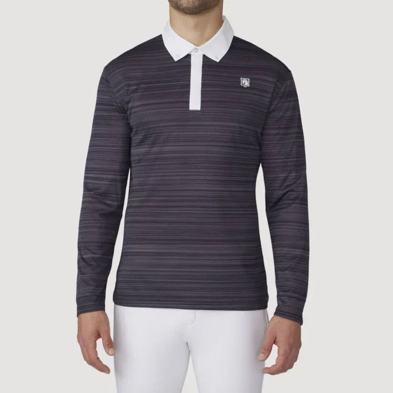Romfh Mens Ombre LS Polo Shirt