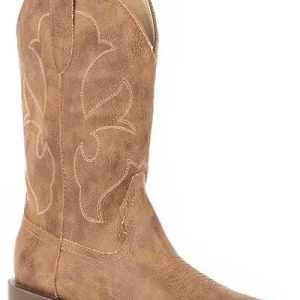 Roper Boys Kids Cole Square Toe Western Boot 1 Brn
