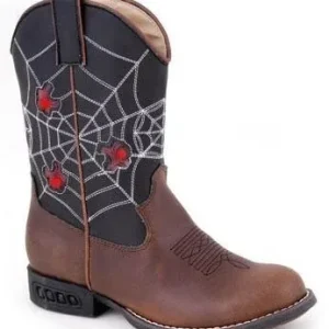 Roper Faux Leather Spider Lights Boots - Kids 1 Br