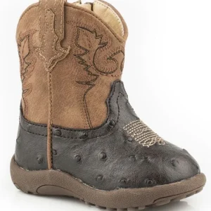 Roper Infant Bumps Square Toe Black/Tan Boots