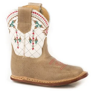 Roper Infant Cowbabies Embroidered Aztec Leather Boots