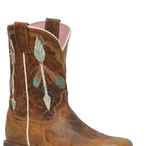 Roper Kids Arrow-Feather Embroidery Square Toe Boots