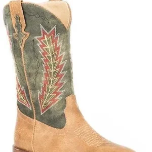 Roper Kids Arrowheads W SqToe Cowboy Boots 1 Tan
