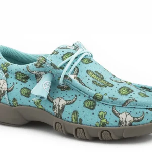 Roper Kids Blue Cactus And Skull Canvas Chukkas