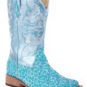 Roper Kids Floral Glitter Boots