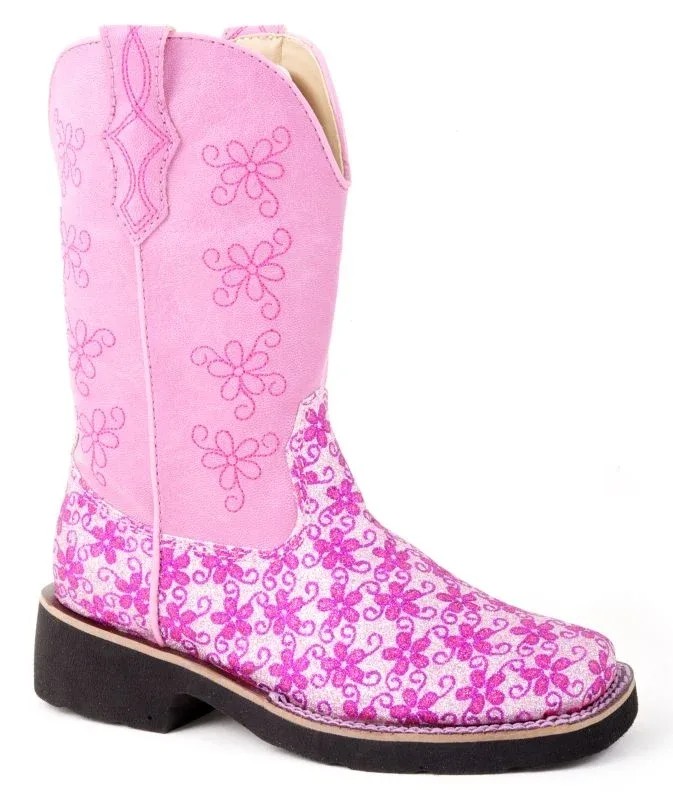 Roper Kids Floral Glitter Boots - Image 2
