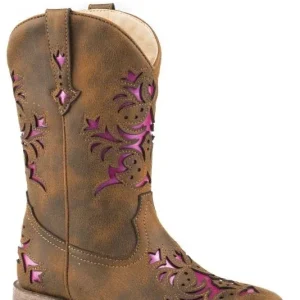 Roper Kids Lola Square Toe Brown Boots