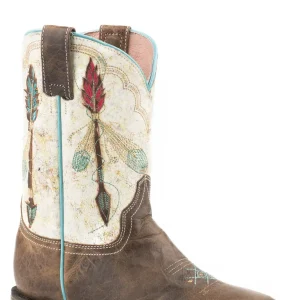 Roper Kids Soft Embroidered Arrow Leather Boots