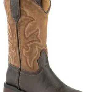 Roper Kids Square Toe 9in Tan Burnished Boots
