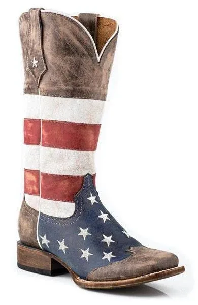 Roper Ladies American West Boot 10 Red/White/Blue - Image 2