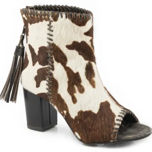 Roper Ladies Cow Hair Zip Back Leather Sandals