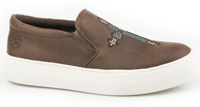 Roper Ladies Darcy Slip On Brown Shoes