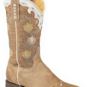 Roper Ladies Retro Flora Sq Toe Boots