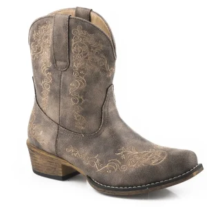 Roper Ladies Riley Scroll Embroidery Shorty Boots