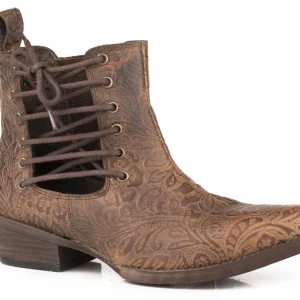 Roper Ladies Side Lace Design Snip Toe Boots