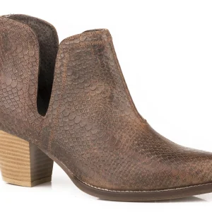 Roper Ladies Stamped Snake Leather Snip Toe Booties