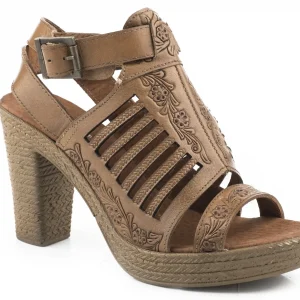 Roper Ladies Tooled Strappy 3-1/2" Sandals