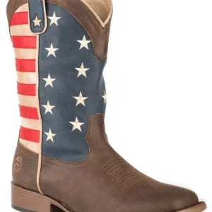 Roper Little Kids Square Toe American Flag Boots