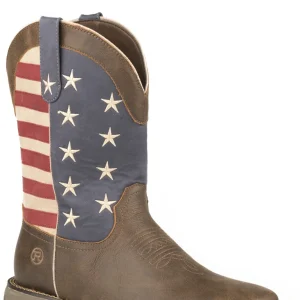 Roper Mens 11" Pull-On Flag Pattern Western Boots