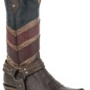 Roper Mens Americana Flag Snip Toe Harness Boots 1