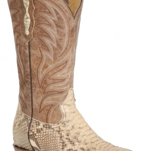 Roper Mens Backcut Python Square Toe Western Boots
