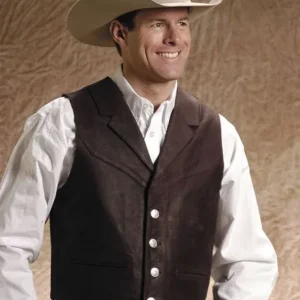 Roper Mens Big Man Nappa Notch Collar Vest XXXL