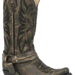 Roper Mens Carson Snip Sanded Black Boots